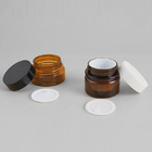 Conteneurs crèmes cosmétiques libres d'Amber Plastic BPA d'animal familier avec les couvercles noirs