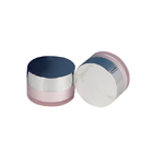 Coutume acrylique de pots de crème de soins de la peau de conteneur rose d'emballage portative