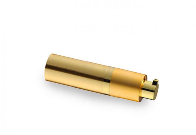 Bouteille aireless cosmétique cylindrique d'or de pompe