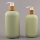 bouteilles en plastique de pompe de la lotion 500ml avec la pompe en bambou adaptée aux besoins du client