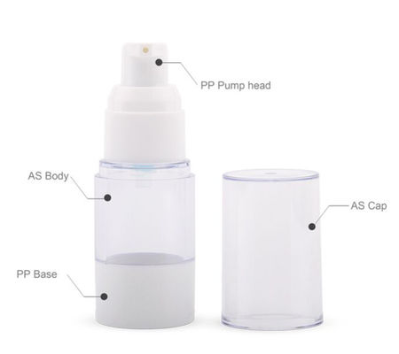 bouteille privée d'air en plastique de 15ml 30ml 50ml pour l'emballage cosmétique