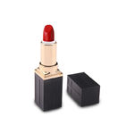 Emballage fait sur commande en plastique du maquillage 3g d'ABS de tube carré vide noir de rouge à lèvres