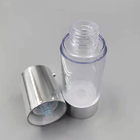 Conteneur crème cosmétique du vide 50ml de bouteille privée d'air argentée claire de pompe